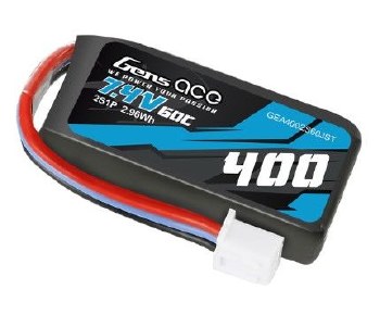 400mAh 2S1P 7.4V 60C liPo Battery Pack with JST-XHr Plug