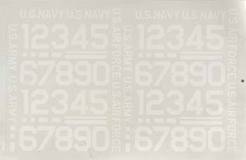 403PW Pressure Decal Numbers White 2&quot;