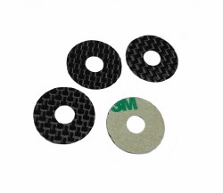 Carbon Fiber Body Washers Adhesive Backed 6mm Post, 4pcs