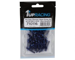 1UP Racing RC10B7/RC10B7D Pro Duty Titanium Upper Screw Set (Blue)(73)