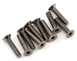 1UP Racing Titanium Pro Duty Flat Head Screws (10) (3x4mm)