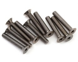 1UP Racing Titanium Pro Duty Flat Head Screws (10) (3x18mm)