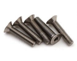 1UP Racing Titanium Pro Duty Flat Head Screws (5) (3x14mm)