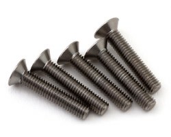 1UP Racing Titanium Pro Duty Flat Head Screws (5) (3x16mm)