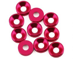 1UP Racing 3mm Countersunk Washers (Pink) (10)