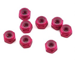 1UP Racing 3mm Aluminum Locknuts (Pink) (8)