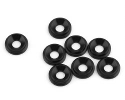 1UP Racing 3mm LowPro Countersunk Washers (Black) (8)