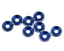 1UP Racing 3mm LowPro Countersunk Washers (Dark Blue Shine) (8)