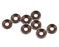 1UP Racing 3mm LowPro Countersunk Washers (Gunmetal Shine) (8)