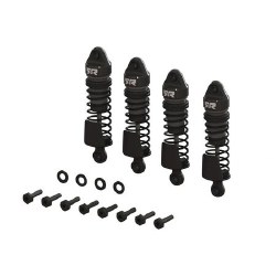 Aluminum Shock Set, 58mm Length, 2000cSt Oil (Gun Metal) (4pcs) - GROM