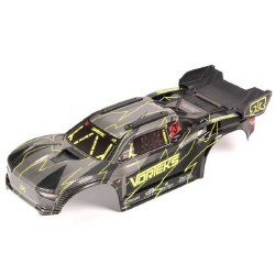 VORTEKS 2WD Painted Decaled Trimmed Body Set - Hidden Body Mount  (Yellow/Black)