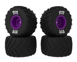 Arrma dBoots Chevron MT Tire Set Glued (Purple) (2 Pairs)