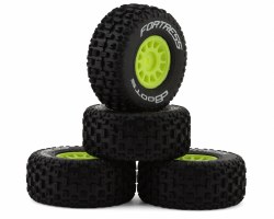 dBoots 'FORTRESS' Tire Set Glued (Yellow) (2 Pairs)