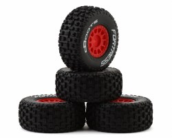 dBoots 'FORTRESS' Tire Set Glued (Red) (2 Pairs)