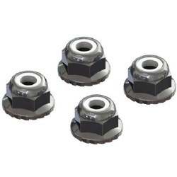 AR708008 Flanged Nyloc Locknut 4mm Silver (4)