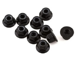 "M5 Locknuts, flanged, black"