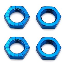 17mm Aluminum Serrated Wheel Hex Nut (Blue) (4)