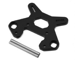 "RC8B4 Front Shock Tower V2, black aluminum"