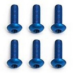 Factory Team Screws, 3x10 mm BHCS, blue aluminum