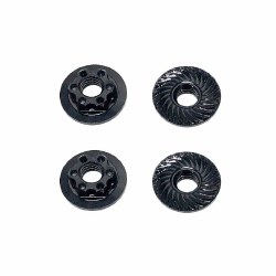 Factory Team 4mm Low Profile Serrated Wheel Nuts (Black) (4)