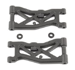 "RC10B74 FT Front Suspension Arms, carbon fiber"