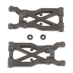 "RC10B74 FT Rear Suspension Arms, carbon fiber"