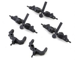 "RC10B7 FT Caster and Steering Blocks, carbon"