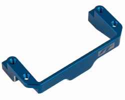 "RC10B7 FT One-Piece Servo Mount, blue aluminum"