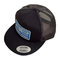 AE Logo Trucker Hat "Flatbill" (Black) (One Size Fits Most)