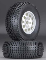 9810 Tire/Wheel Front Silver SC10 (2)