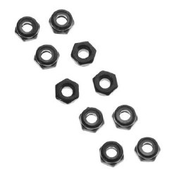 AXA1052 Thin Nylon Locking Hex Nut M3 Black (10)