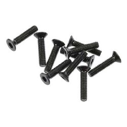 AXA0055 Flat Head Screw M2.6x12mm Black (10)