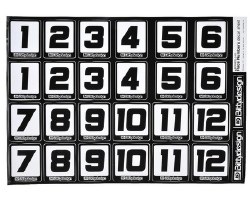 Race Number Decal Sheet (34x24cm)
