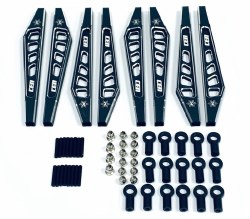 KAOS Suspension Linkage Set for F250 chassis, black anodized, CNC aluminum, 8pcs