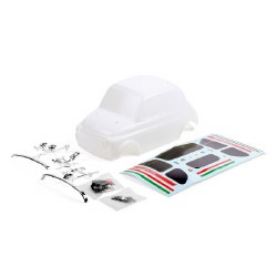 Fiat Abath 595 White Painted Body Set w/ Decal (175mm Wheelbase), for Q & MT Series
