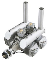 DLE-222cc 4-Cyl Gas Engine w/EI & Muffs