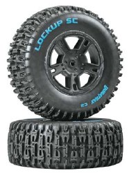 Lockup SC Tire C2 Mounted Black Rear SC10 (2)