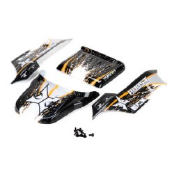 Body, Black/Orange: 1/18 4WD Roost