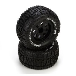 FR/R Tire,Prmnt,Blk Wheel (2):1:10 2wd/4wd Ruckus