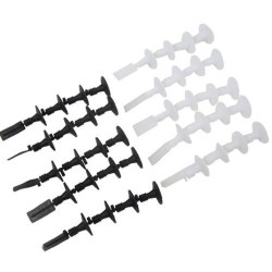 Estes Rockets C11, D12, E9, E12, E16 and F15 Engine Plugs (5 White, 5 Black)