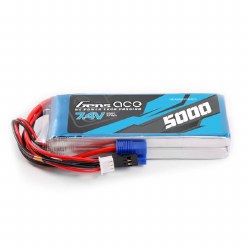 Gens Ace 5000mAh 2S 7.4V RX Lipo Battery with EC3 & JR Plug