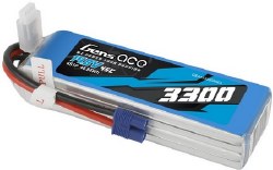 3300mAh 4S1P 14.8V 45C LiPo EC3 Plug Soft Case 139x44x28mm