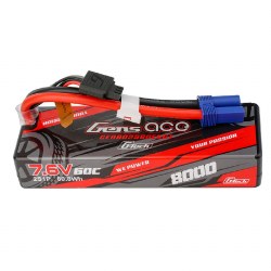 Gens Ace G-Tech 8000mAh 7.6V 60C HardCase Lipo EC5 Plug