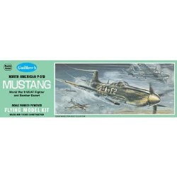 1/25 North American P-51D Mustang Rubber Powered Model Kit