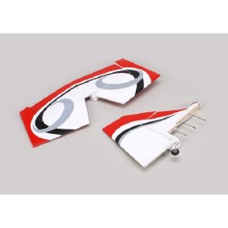 Twist 60 (True Red) Tail set w/ Elev, Fin, Rudder