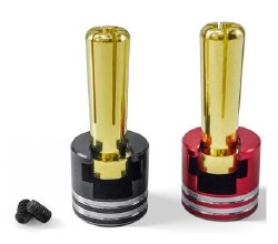 Heatsink Bullet Plug Grips with 5mm Bullets (Black/Red)