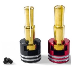 Heatsink Bullet Plug Grips with 4-5mm Bullets (Black/Red)