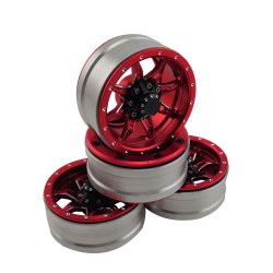 1.9" Aluminum Beadlock Wheels  - Spider (4) (Red)