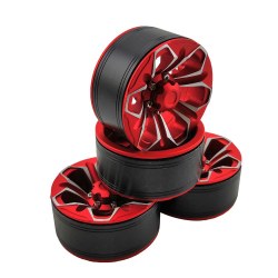 1.9" Aluminum Beadlock Wheels  - Petals (4) (Red)