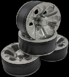 1.9" Aluminum Beadlock Wheels  - Petals (4) (Silver)